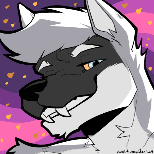 icon of cole canine with in a purple galaxy