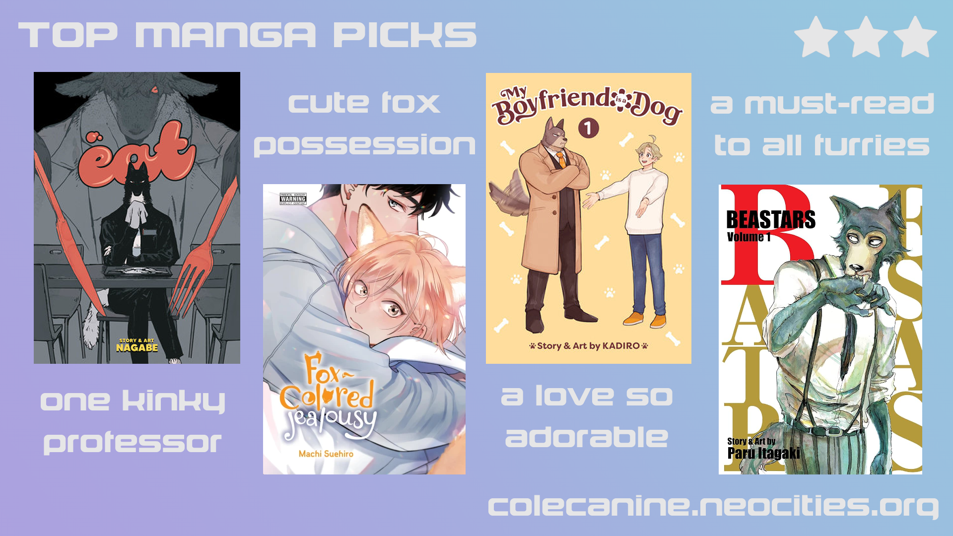 splash image featuring panel from My Boyfriend is a Dog